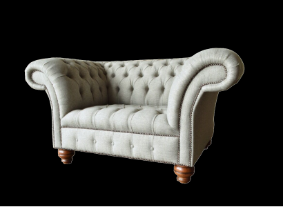 Chesterfield Single Seater Sofa Armchair Couch Upholstery Seat Furniture Textile Fabric