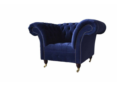 Chesterfield Textile Armchair 1 Seater Sofa Upholstery Design Luxury Modern