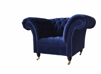 Chesterfield Textile Armchair 1 Seater Sofa Upholstery Design Luxury Modern