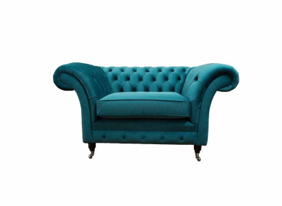Chesterfield Design Armchair Couch Upholstery Luxury Textile Couches 1 Seater