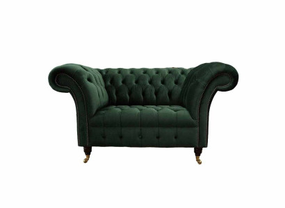 Armchair Design Relax Green Textile Living room Upholstery Seater Luxury Single Seater