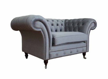 Design Chesterfield Fabric Couch Armchair 1 Seater Upholstery Sofas Lounge new