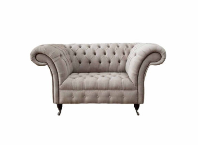 Chesterfield Textile Upholstery Armchair 1 Seater Sofas Design Luxury Fabric Sofas