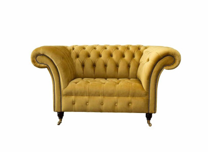 Chesterfield Yellow Armchair Couch Upholstery Luxury Textile Design Couches new