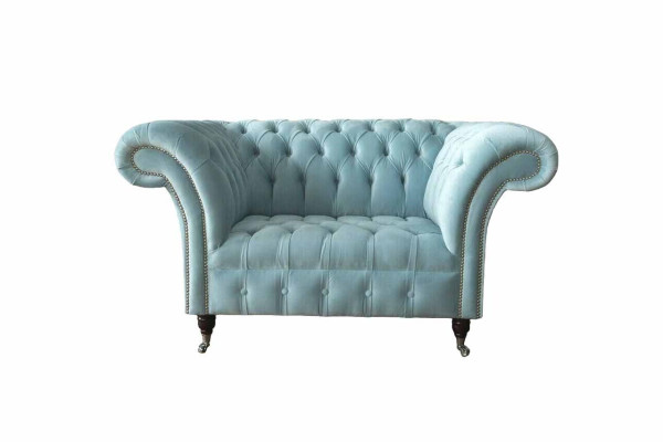 Chesterfield Armchair Turquoise Upholstery Sofa 1 Seater Design Upholstery new