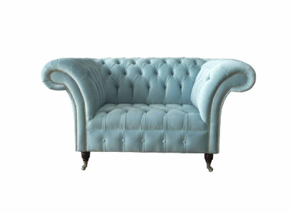 Chesterfield Armchair Turquoise Upholstery Sofa 1 Seater Design Upholstery new