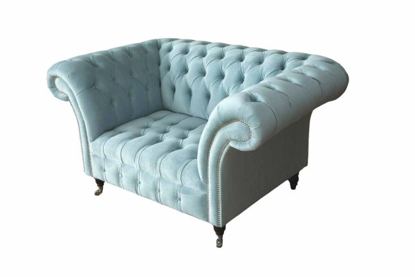 Chesterfield Armchair Turquoise Upholstery Sofa 1 Seater Design Upholstery new