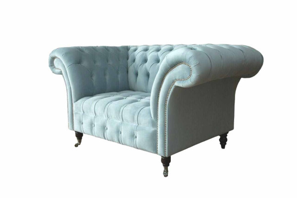 Chesterfield Armchair Turquoise Upholstery Sofa 1 Seater Design Upholstery new
