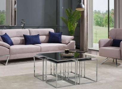 Group Living room Sofa set 31 Seater Seating group Gray Sets
