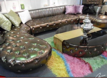 Chesterfield Corner sofa U-shape Luxury Couch Living landscape Gold Corner suite