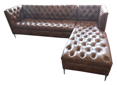 Chesterfield Corner sofa L-shape Leather luxury couch leather sofa Corner suite