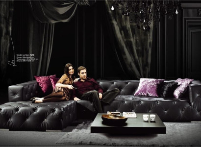 Corner sofa L-shape Chesterfield luxury sofa black couch leather sofa