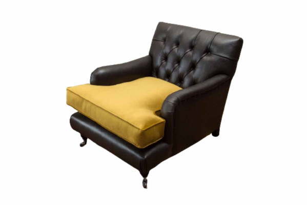 Armchair Couch Sofa Leather Brown Lounge Upholstery Seater Luxury Design Club