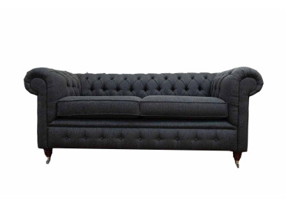 Chesterfield Couch Upholstery Furniture Two-seater Couches Sofas Fabric Gray