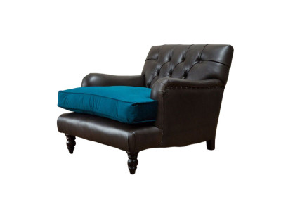Chesterfield Armchair Couch 1 Seater Couches Upholstery Sofa Leather Gray
