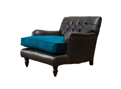 Chesterfield Armchair Couch 1 Seater Couches Upholstery Sofa Leather Gray
