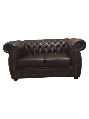 Chesterfield Sofa 2 Seat Luxury Couch Two-seater Sofas Brown Furniture Couches