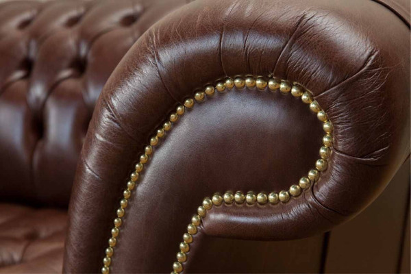 Sofa 2 Seater Couch Upholstery Sofa Brown Chesterfield Sofas 100% Leather Immediately