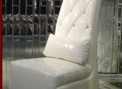 Luxury Armchair Chesterfield Imitation leather 1 Seater White Armchair Lounge