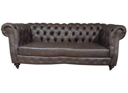Sofa 3 Seater Chesterfield Couch Genuine leather Sofas Brown Couches Furniture