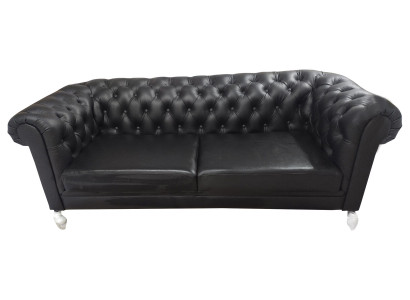 Chesterfield Sofa 3 Seater Couch Leather Sofa Couches Black Sofas