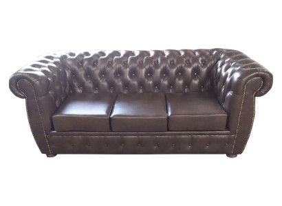 Chesterfield Sofa Leather Sofa Couch 3 Seater Original Brown Sofas