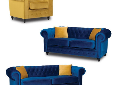 Chesterfield Sofa set Couch Furniture Living room Furnishings 3+2+1 Seater