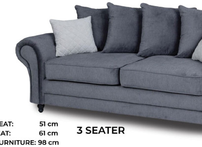 Three Seater Couch Upholstery Furniture Velvet Couch Fabric Sofa 218cm Couches