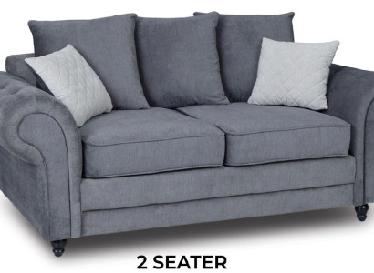 Gray Chesterfield Couch Upholstery Furniture Fabric Couches Sofas Two-seater