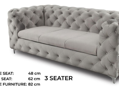 Three Seater Chesterfield Couch Upholstery Furniture Living room Furnishings