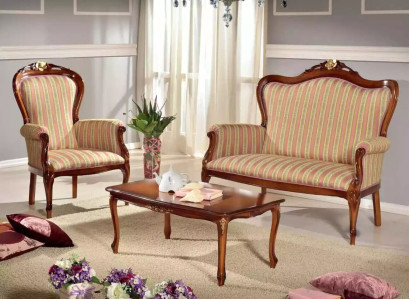 Classic sofa set seating furniture three-seater bench seat coffee table luxury