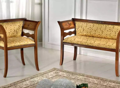 Designer seating set upholstered bench luxury seating furniture Fabric Chair 2+1 Seat