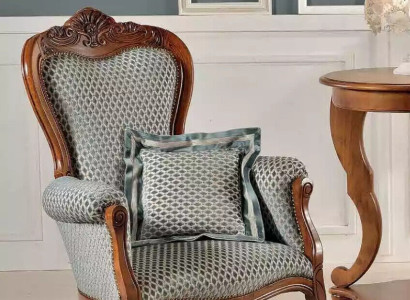 Classic r Living room Armchair Upholstered Chair Fabric Furniture Single Seater Office