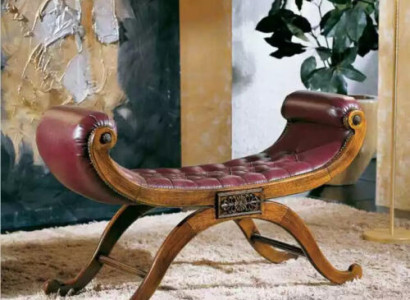 Brown Bench seat Classic r Stool Antil style seat furniture upholstered bench Fabric