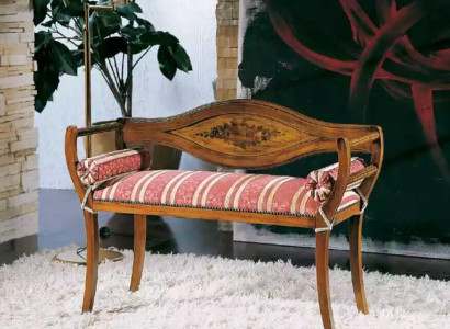 Elegant handmade bench seat with decorative backrest