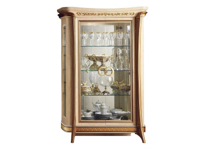 Display case Showcases Wardrobe Glass cabinet Living room Shelf Rococo Baroque Real Wood