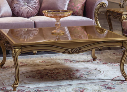 Royal Coffee table Gold Brown Table Baroque Rococo Coffee tables Wood