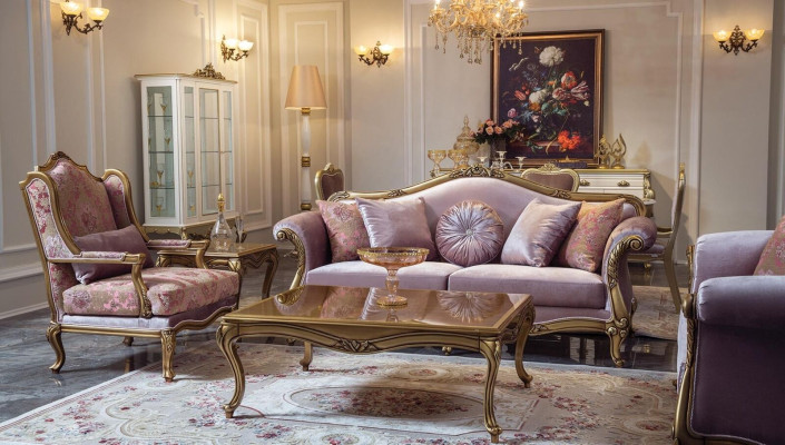 Royal Coffee table Gold Brown Table Baroque Rococo Coffee tables Wood