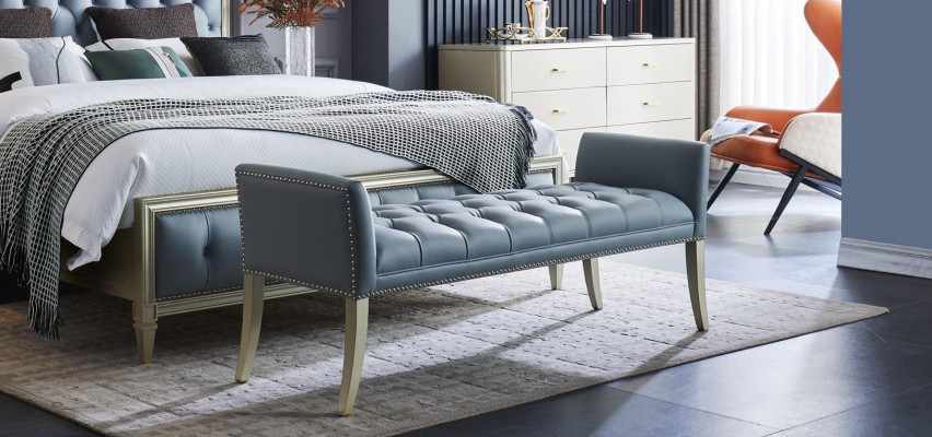 A high-quality designer bed in Chesterfield style for your bedroom