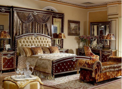 Antique Style Bed Beds Baroque Rococo Double Bed Marriage Bed Real Handcraft Upholstery