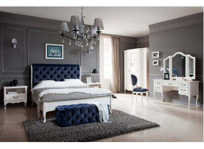 Chesterfield Bed Beds Double bed Marriage bed Italian Furniture Wood Leather Textile
