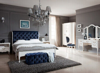 Chesterfield Bed Beds Double bed Marriage bed Italian Furniture Wood Leather Textile