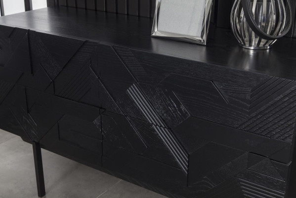 Black Chest of drawers Sideboard Wardrobe Sideboard Chests of drawers Cabinets 138cm Furniture