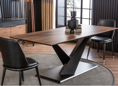 Column table kitchen table luxury in modern style brown table 208x92cm