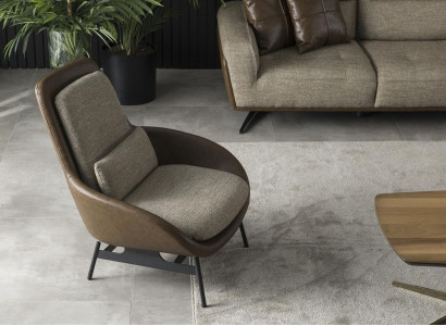 Living room Armchair Recliner Relax Chairs Club Lounge Furniture Brown Sofa