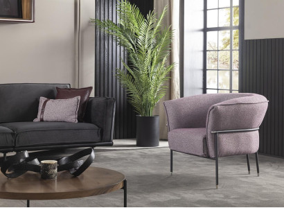 Armchair Living room Luxury Relax Chairs Club Lounge Furniture Sofa Lilac