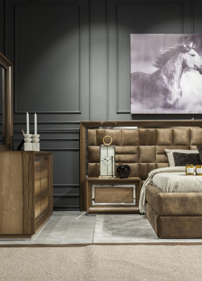Luxury Bedside table Side table Bedroom Bedside tables Brown Loft Modern