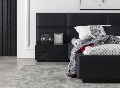 Luxury Bedside table with glass fronts Black Side table Bedside tables Hotel