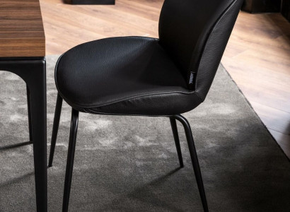 Laconic black chair in a modern design for the dining room