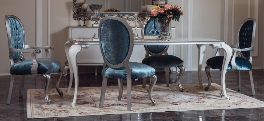 Dining room Table Suite Classic chair group 4x chairs 5 pieces. Set Seating group